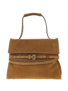 Moschino medium Tie Me belt-detail suede shoulder bag 31861107