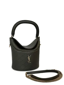 Saint Laurent Gaby quilted-pattern mini bucket bag 31844446