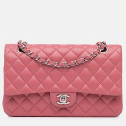 Chanel Classic Double Flap Medium Pink Lambskin Shoulder Bag 1204782