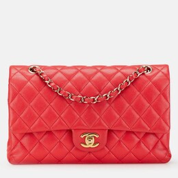 Chanel Classic Medium Red Caviar Leather Double Flap Bag 1204766