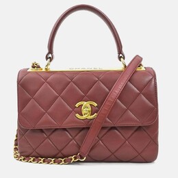 Chanel Trendy Burgundy Leather Shoulder Bag 1204265