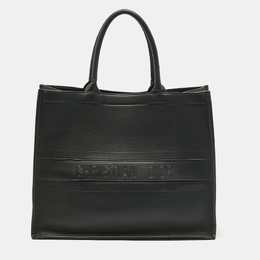 Christian Dior Black Leather Large Book Tote 1204121