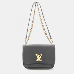 Louis Vuitton Lockme Black Leather Chain Shoulder Bag 1204307