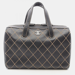 Chanel Wild Stitch Black Leather Shoulder Bag 1204290