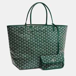 Goyard Saint Louis GM Green Goyardine Coated Canvas and Leather Tote 1201544