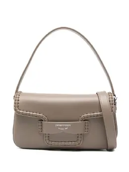 Emporio Armani braided-detail leather shoulder bag 31754405