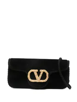 Valentino Garavani Locò jewel-embellished velvet clutch 29465085