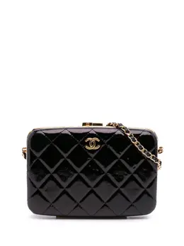 Chanel 2021 Large Glazed Goatskin Box With Chain crossbody bag 31465038