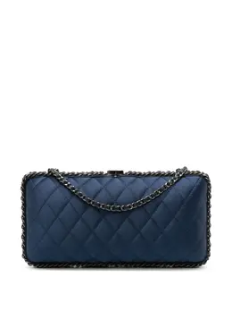 Chanel 2012 Quilted Satin Chain Around Clutch crossbody bag 31886181