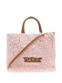 Marni fur-trimmed tote bag 31578715