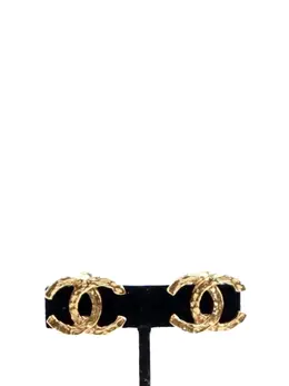 Chanel 1970-1980 CC Gold Plated Clip On Earrings costume earrings 31874195