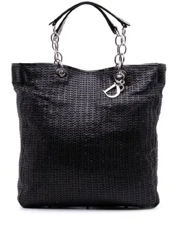 Christian Dior 2008 Large Woven Lambskin Lady Dior Soft Shopping tote bag 31887085
