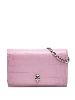Alexander McQueen 2010-2025 Small Crocodile Embossed Calfskin Skull crossbody bag 31885524