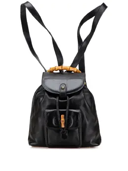 Gucci 20th Century Leather Bamboo Drawstring backpack 31874675