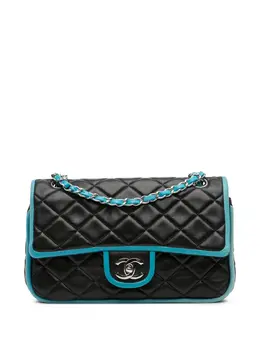 Chanel 2006-2008 Medium Classic Bicolor Quilted Lambskin Double Flap shoulder bag 31886629