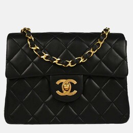 Chanel Classic Square Flap Mini Black Lambskin Shoulder Bag 1205229