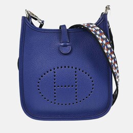 Hermes Evelyne TPM 16 Blue Togo Leather Amazon Shoulder Bag 1205215