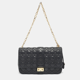 Christian Dior Black Cannage Leather Large Miss Christian Dior Shoulder Bag 1205066