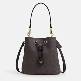 Coach Rowan Walnut-Black Signature Canvas Bucket bag 1205034