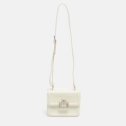 Furla Off White Croc Embossed Leather Villa Shoulder Bag 1204925