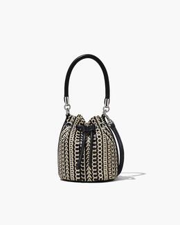 Мини-сумка-ведро из кожи с монограммой Marc Jacobs, черный/белый h653l03fa22-005 | black/white
