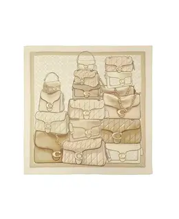 Шелковый платок с принтом Stacked Tabby Bags Coach, мультиколор 22413108 | chalk