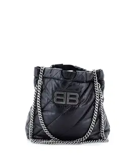 Сумка-тоут XS Crush Chain из стеганой мятой телячьей кожи Pre-Owned Balenciaga, черный 21912933 | black