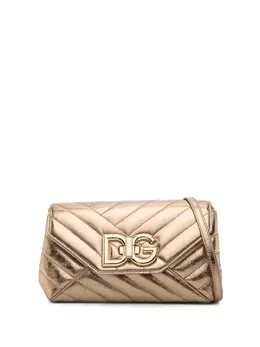 Стеганая сумка на плечо с логотипом Dolce & Gabbana, золотой 21251328 | золотистый