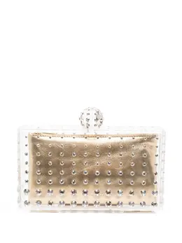Прозрачный клатч с кристаллами Aquazzura, золотой 20845249 | золотистый