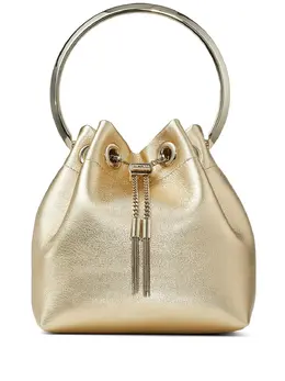 Сумка-ведро Bon Bon с эффектом металлик Jimmy Choo, золотой 21501182 | золотистый