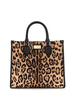 Сумка-тоут с леопардовым принтом Dolce & Gabbana, коричневый 18486873 | коричневый