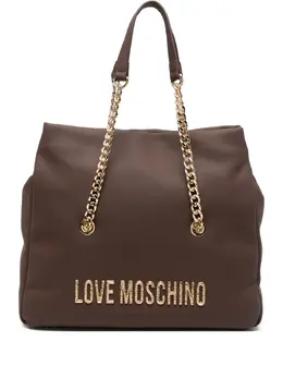 Love Moschino chain-detail logo tote bag 31565391
