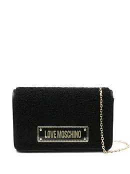 Love Moschino logo-plaque shearling shoulder bag 31785668