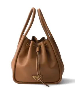 Сумка-ведро Darling из кожи с завязкой Prada, коричневый 31065983 | коричневый