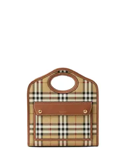 Клетчатая сумка-тоут размера мини Burberry, нейтральный 19809299 | нейтральные цвета