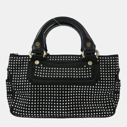 Celine Mini Boogie Black Satin Rhinestone Shoulder Bag 1205169