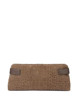 Brunello Cucinelli Essence crocodile-embossed clutch bag 30787293