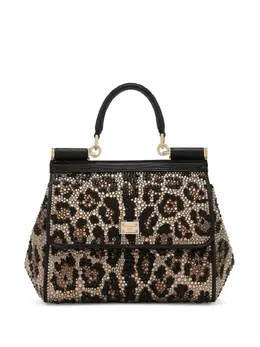 Маленькая сумка-тоут Sicily с кристаллами Dolce & Gabbana, нейтральный 20044029 | нейтральные цвета