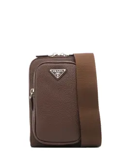 Сумка-мессенджер с треугольным логотипом Prada, коричневый 31169286 | коричневый