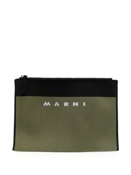 Клатч с жаккардовым логотипом Marni, зеленый 19080163 | зеленый