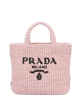 Маленькая сумка-тоут из рафии Prada, розовый 19661961 | розовый