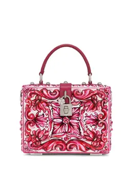 Сумка на плечо Dolce Box с принтом Majolica Dolce & Gabbana, розовый 20045029 | розовый