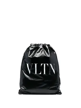 Лакированный рюкзак с логотипом VLTN Valentino Garavani, черный 19567174 | черный