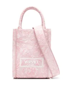 Жаккардовая сумка-тоут Barocco Athena размера мини Versace, розовый 22153880 | розовый