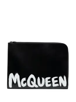 Клатч Graffiti с логотипом Alexander McQueen, черный 20261645 | черный
