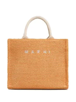 Маленькая сумка-тоут из рафии Marni, оранжевый 21273332 | оранжевый