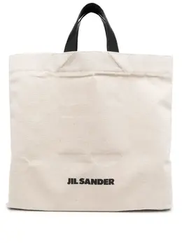 Льняная сумка-тоут с логотипом Jil Sander, нейтральный 18726743 | нейтральные цвета