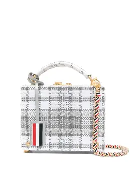 Сумка через плечо в клетку тартан Thom Browne, серый 18835229 | серый