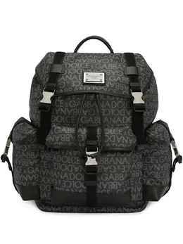 Рюкзак с жаккардовым логотипом Dolce & Gabbana, черный 20043884 | черный