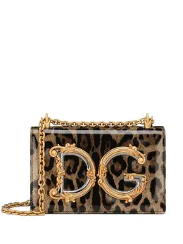Сумка через плечо DG Girls с леопардовым принтом Dolce & Gabbana, черный 20043826 | черный